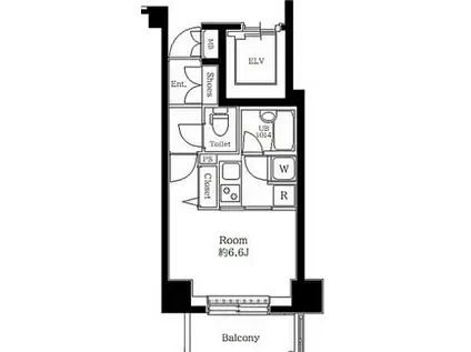 パレステュディオ文京音羽(1K/10階)の間取り写真
