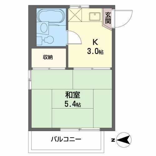 コーポロイヤル(1K/2階)の間取り写真