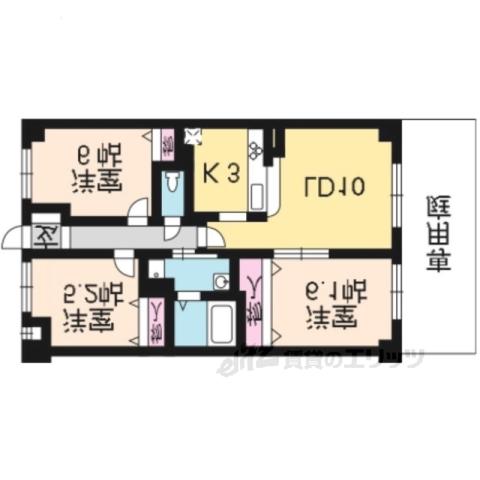 プリマヴェーラ桃山(3LDK/1階)の間取り写真