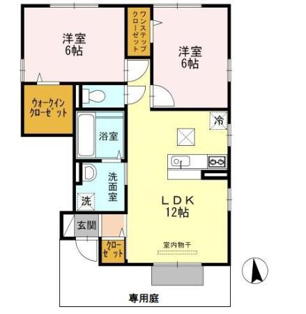 コニファー(2LDK/1階)の間取り写真