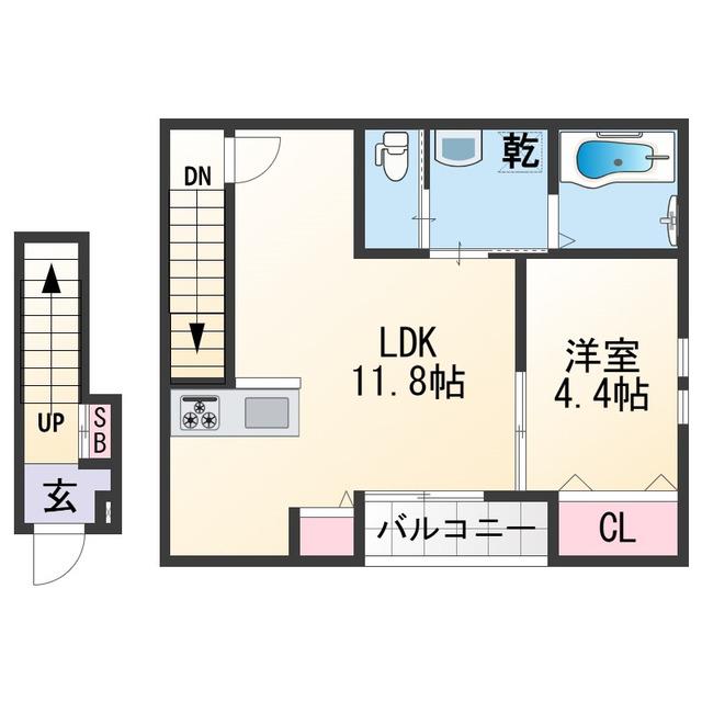 SOLIS元町奉行丁(1LDK/2階)の間取り写真