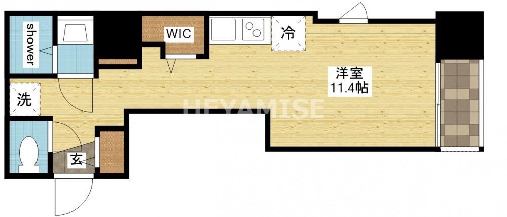 シーフロント(ワンルーム/3階)の間取り写真