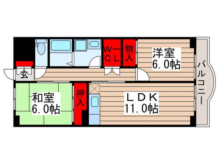 シラカワパレス(2LDK/1階)の間取り写真
