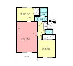 エンブレム(2LDK/2階)の間取り写真