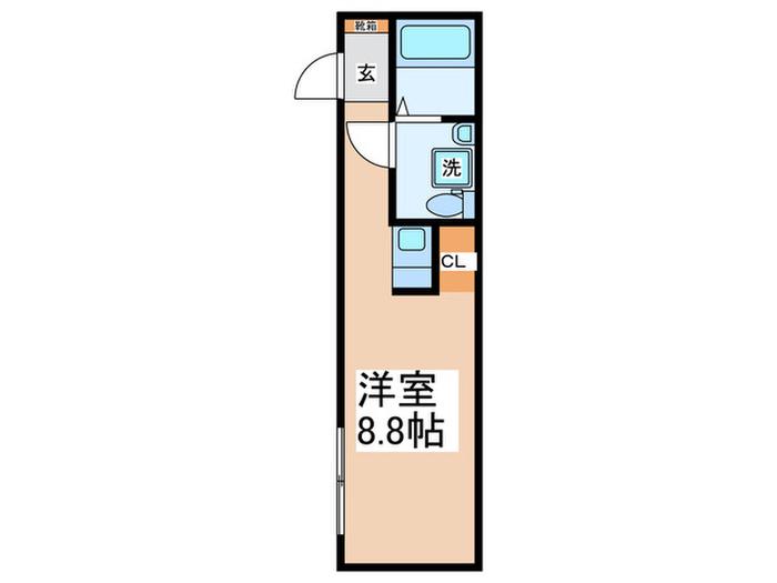 ワイドヒル相模大野(ワンルーム/1階)の間取り写真