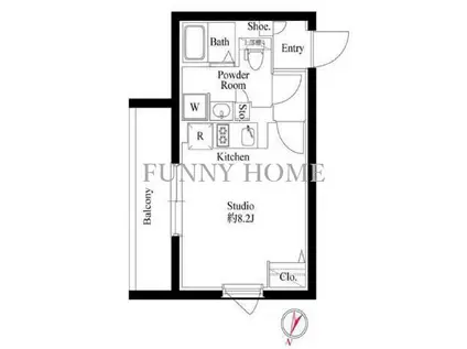 コンポジット経堂(ワンルーム/3階)の間取り写真