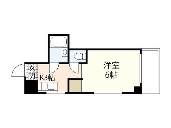 サンコーポ長束(1K/4階)の間取り写真