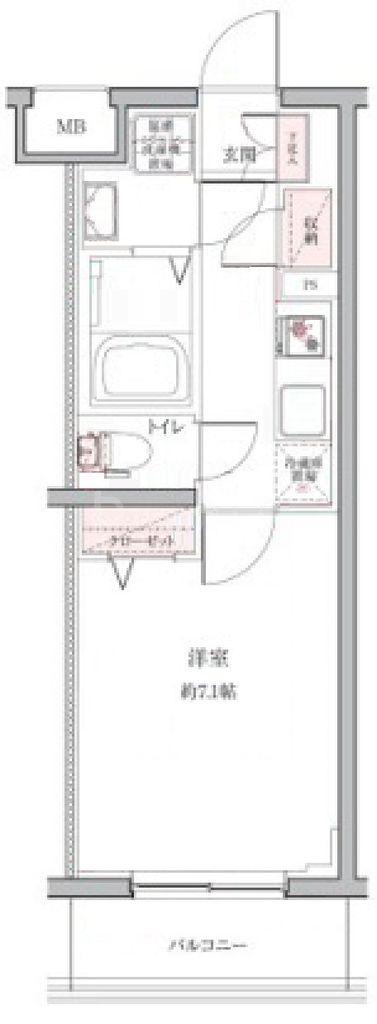 クレヴィスタ大塚(1K/2階)の間取り写真