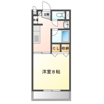 SURPLUS ONE M(1K/2階)の間取り写真