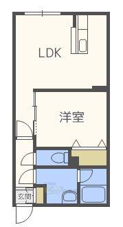 カサトレス白石(1LDK/2階)の間取り写真