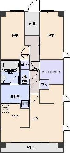 メイツ楠葉中央(2LDK/12階)の間取り写真