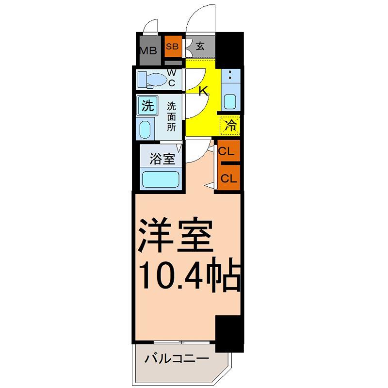 CRESTTAPP金山(1K/13階)の間取り写真
