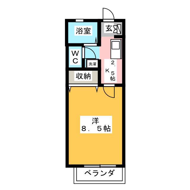 エスポワール(1K/1階)の間取り写真