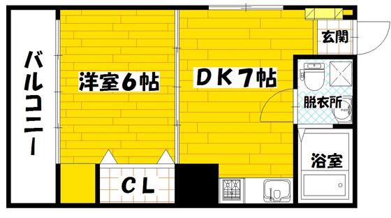アロハビルヂング(1DK/3階)の間取り写真