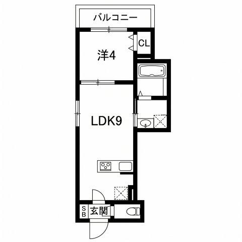 AXIA CITY 神戸松原(1LDK/1階)の間取り写真