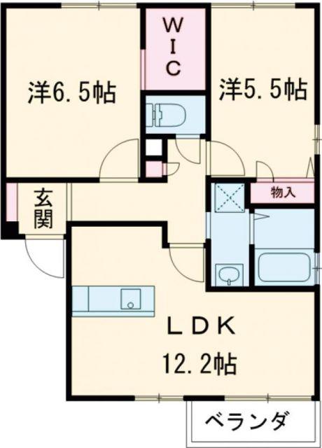 フォーレスフラッツB(2LDK/2階)の間取り写真