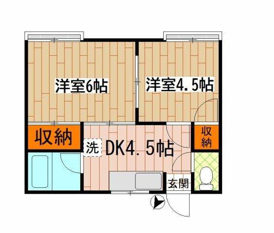 パークサイド桜木(2DK/2階)の間取り写真