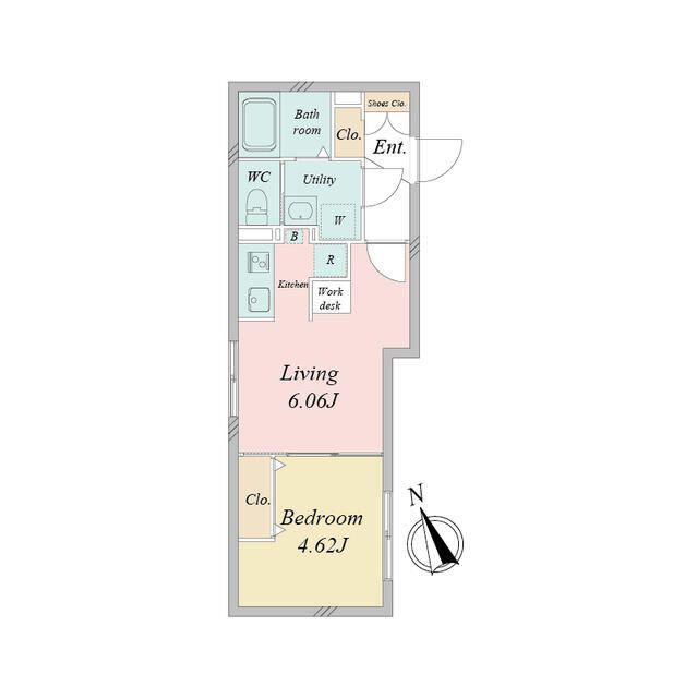 ARKMARK西小山(1DK/2階)の間取り写真