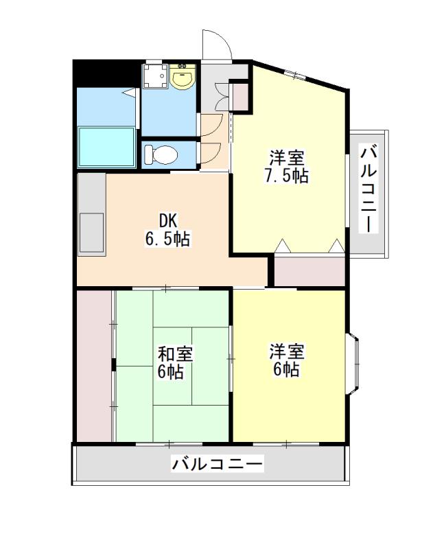 A・ホークス(3DK/3階)の間取り写真