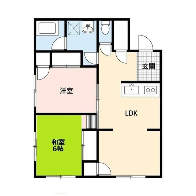 国母ハイツ(2LDK/1階)の間取り写真