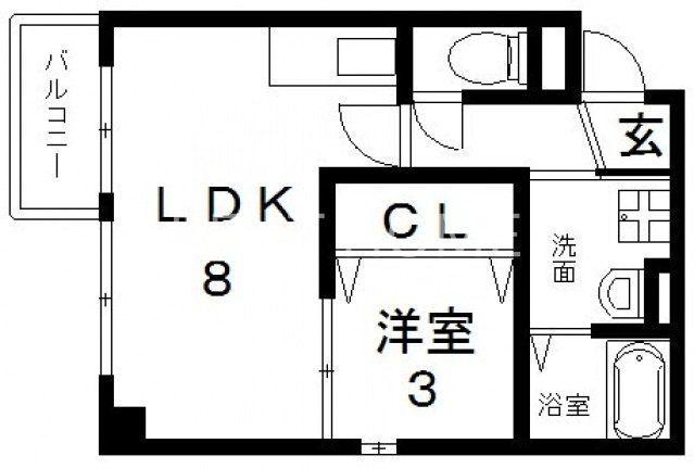 シティーコート布施駅前(1LDK/3階)の間取り写真