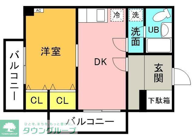 フジビュー矢向(1DK/4階)の間取り写真