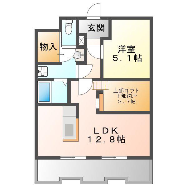 マンション善(1LDK/2階)の間取り写真