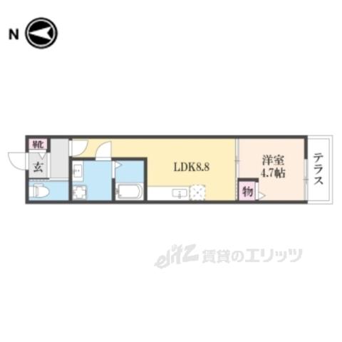 クレアール芝辻町(1LDK/1階)の間取り写真