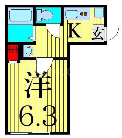 グランクオール小岩(1K/2階)の間取り写真