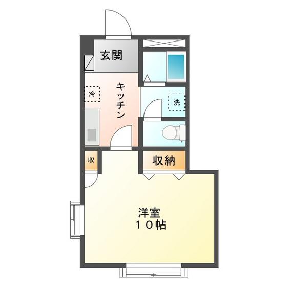 マキシム(1K/1階)の間取り写真