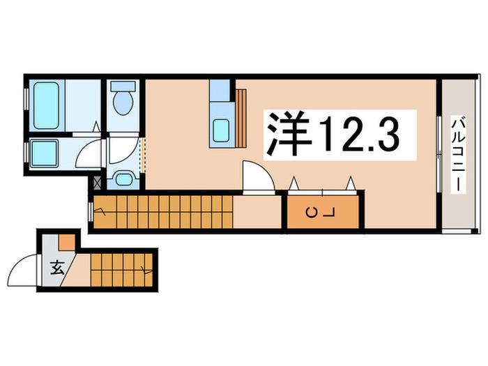 グレースヴィラ(ワンルーム/2階)の間取り写真