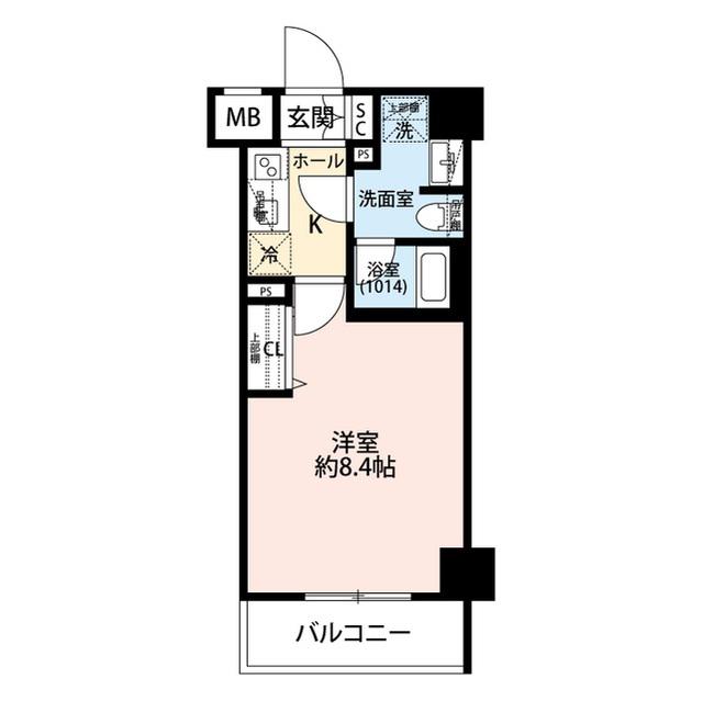 プレール・ドゥーク本所吾妻橋V(1K/4階)の間取り写真
