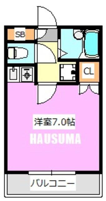 デュール・マキ(ワンルーム/2階)の間取り写真