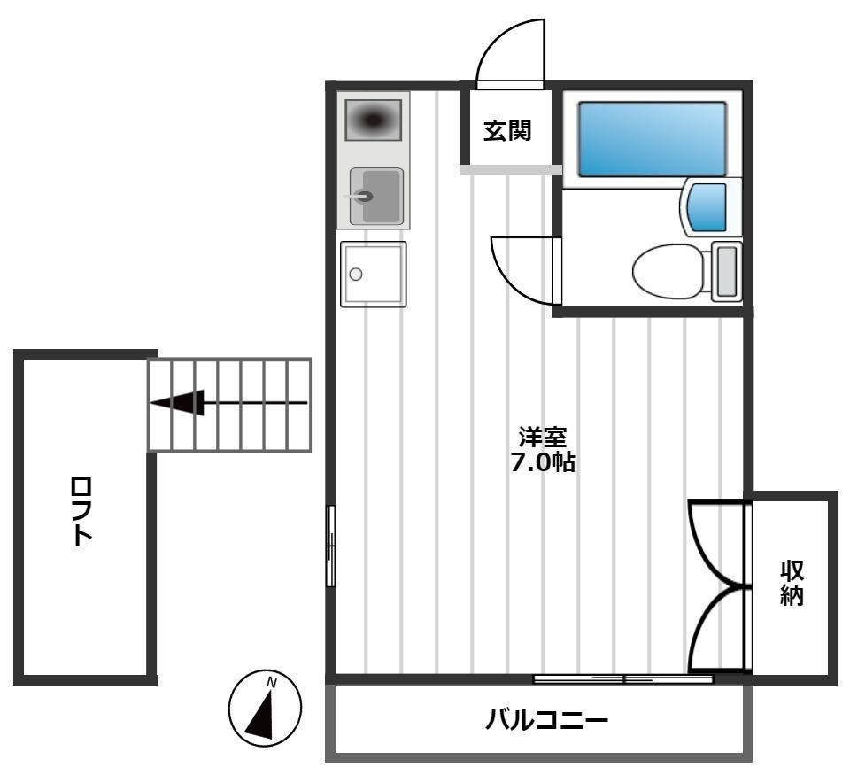 第六タキシマ(ワンルーム/2階)の間取り写真