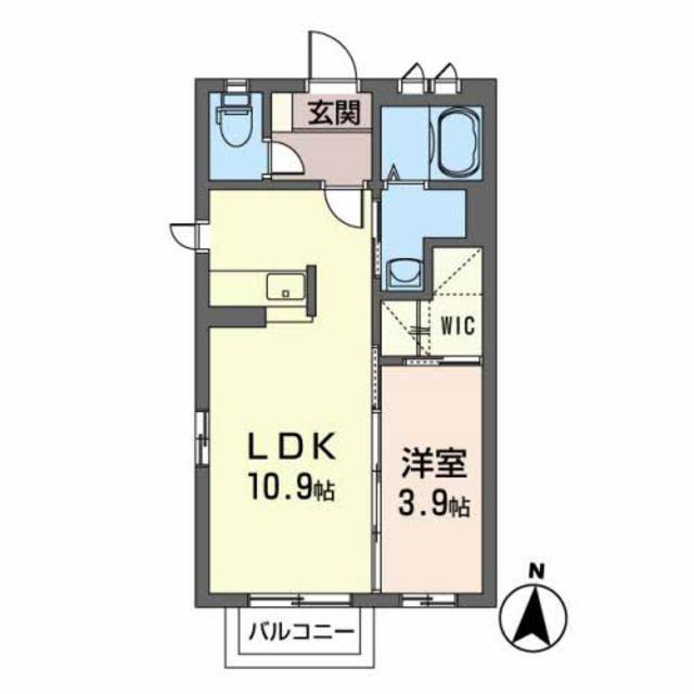 シャーメゾンたけくま(1LDK/1階)の間取り写真
