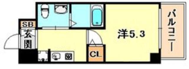 エスリード神戸ウエスト(1K/9階)の間取り写真