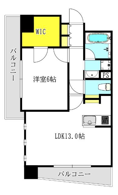 パークアクシス梅田(1LDK/8階)の間取り写真