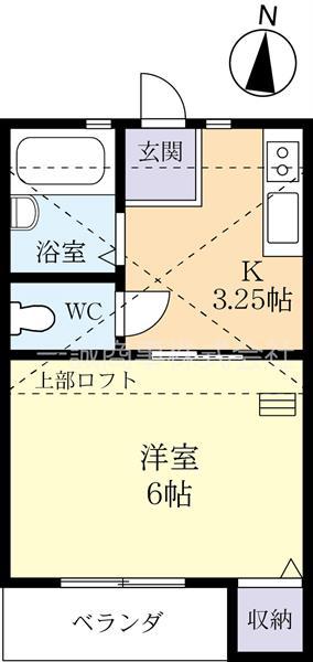 セブンヒルズ(1K/2階)の間取り写真