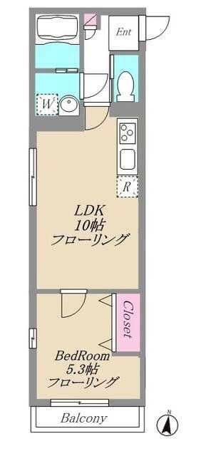 アムール渚(1LDK/1階)の間取り写真