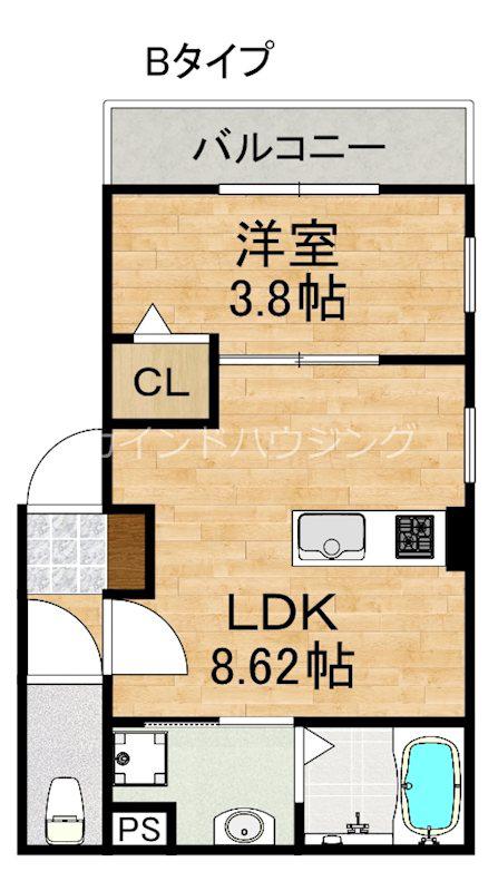 ルピナス・ルート(1LDK/3階)の間取り写真