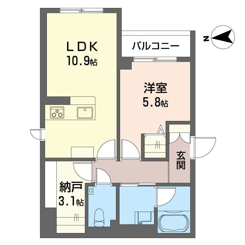 ウエストカサイ西葛西(1SLDK/3階)の間取り写真