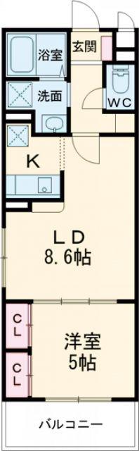 MISTRAL龍野町(1LDK/3階)の間取り写真