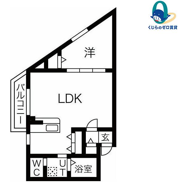 DEVELD栄生 ウエスト(1LDK/2階)の間取り写真