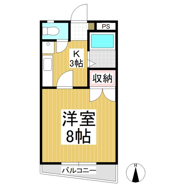 サンジェルマン(1K/2階)の間取り写真