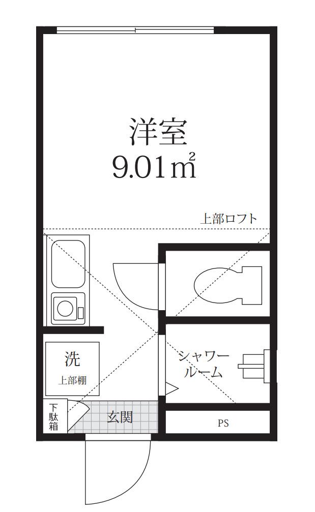JOYOUS LIFE北沢(ワンルーム/2階)の間取り写真
