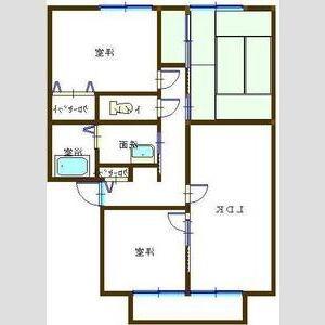 ボナール東川B(3DK/2階)の間取り写真