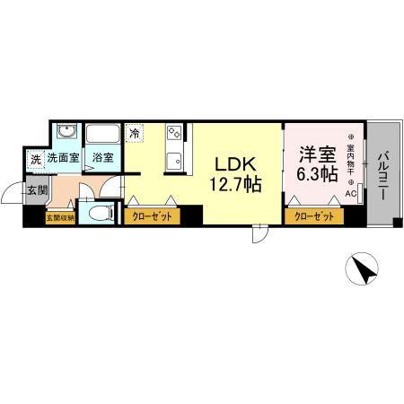ノーブルヒルズ(1LDK/2階)の間取り写真