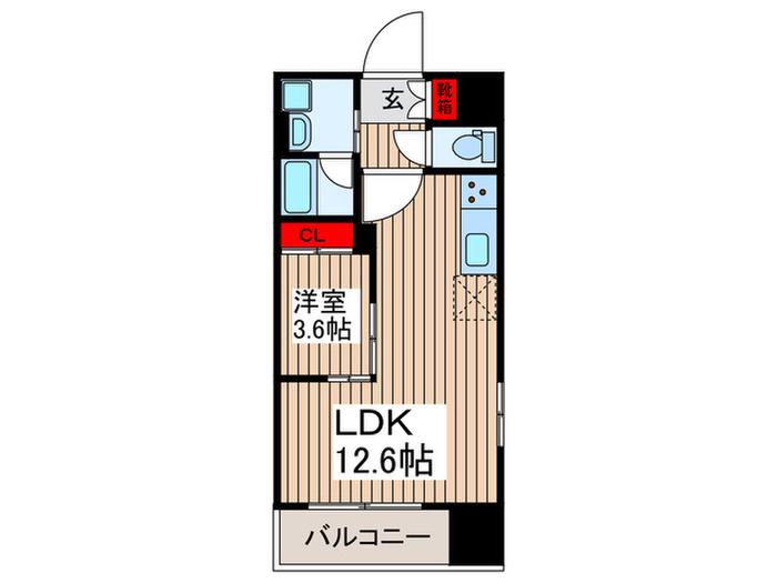 プラウドフラット錦糸町ウエスト(1LDK/11階)の間取り写真