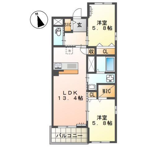 LA MAISON DU REVE (2LDK/3階)の間取り写真