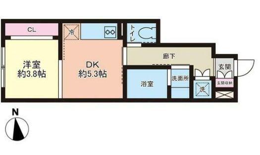 STAR RICH COURT(1DK/1階)の間取り写真